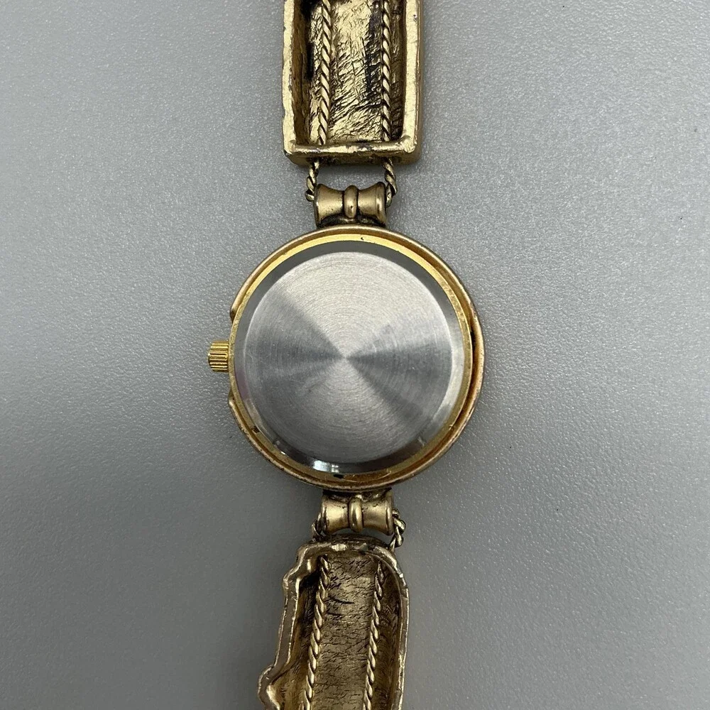 Jennie B Womens Watch 24mm School Gold Tone Teacher Charm New Battery 7.5